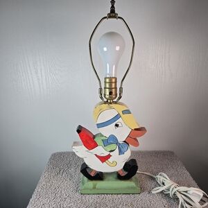 Vintage Duck Shaped Table Lamp with Colorful Accents